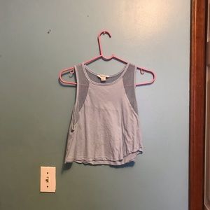 Light Blue No Sleeve Crop Shirt